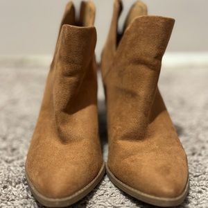 Sun+Stone booties. Cognac. Size 5.